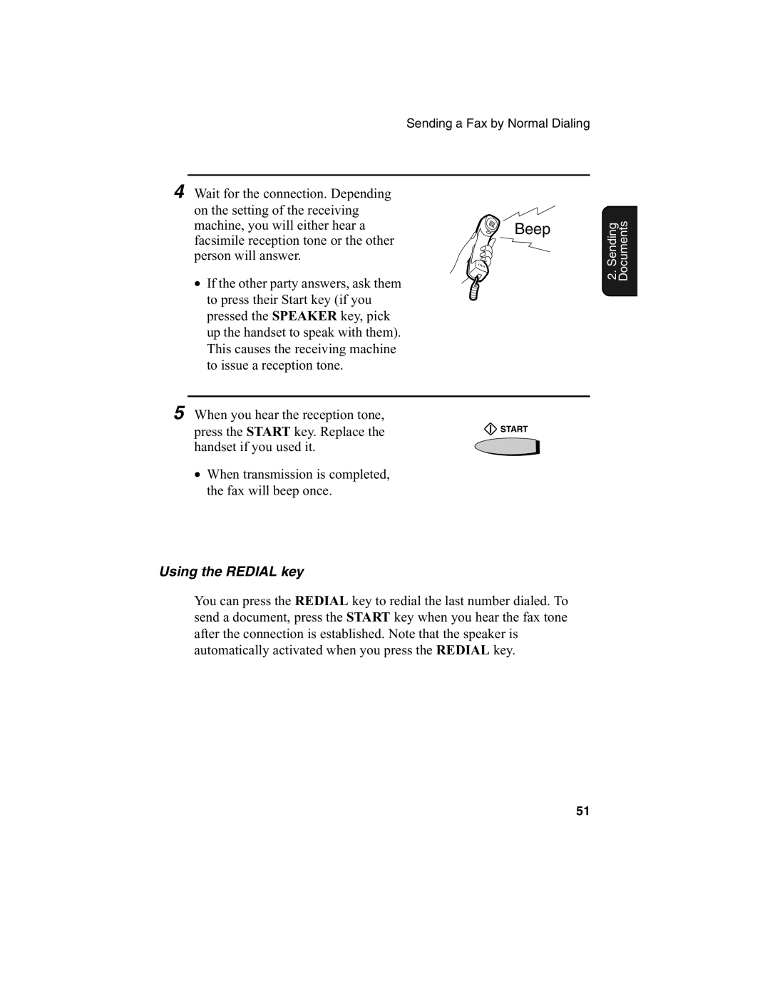 Sharp FO-2970M operation manual Beep, Using the Redial key 