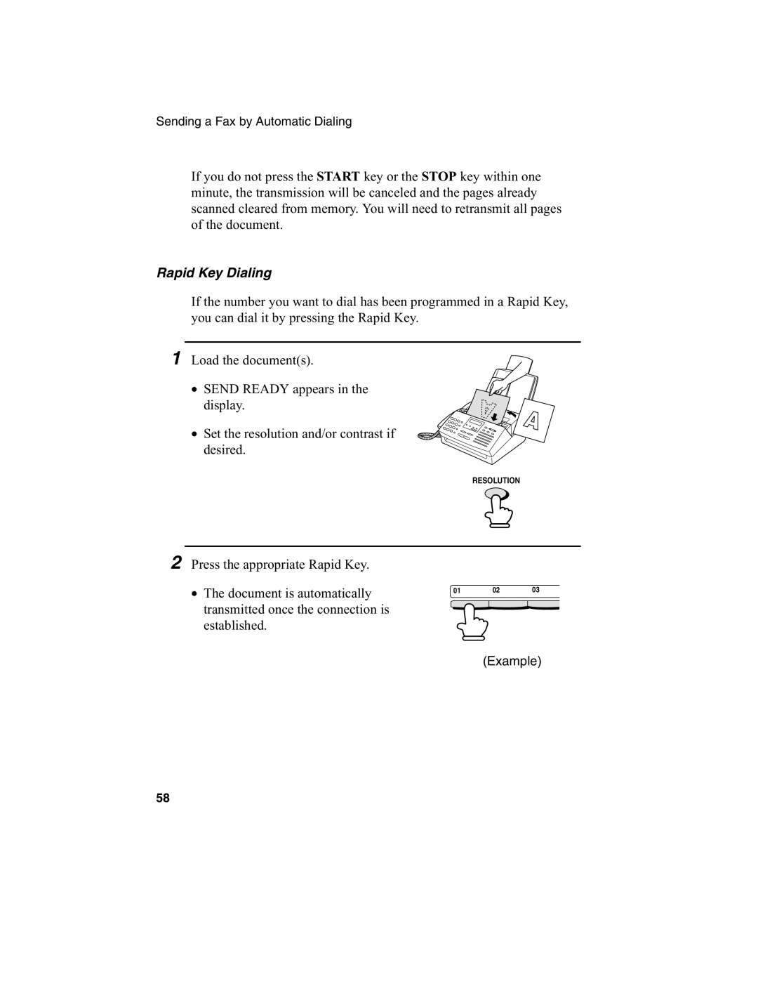 Sharp FO-2970M operation manual Rapid Key Dialing, Document is automatically 