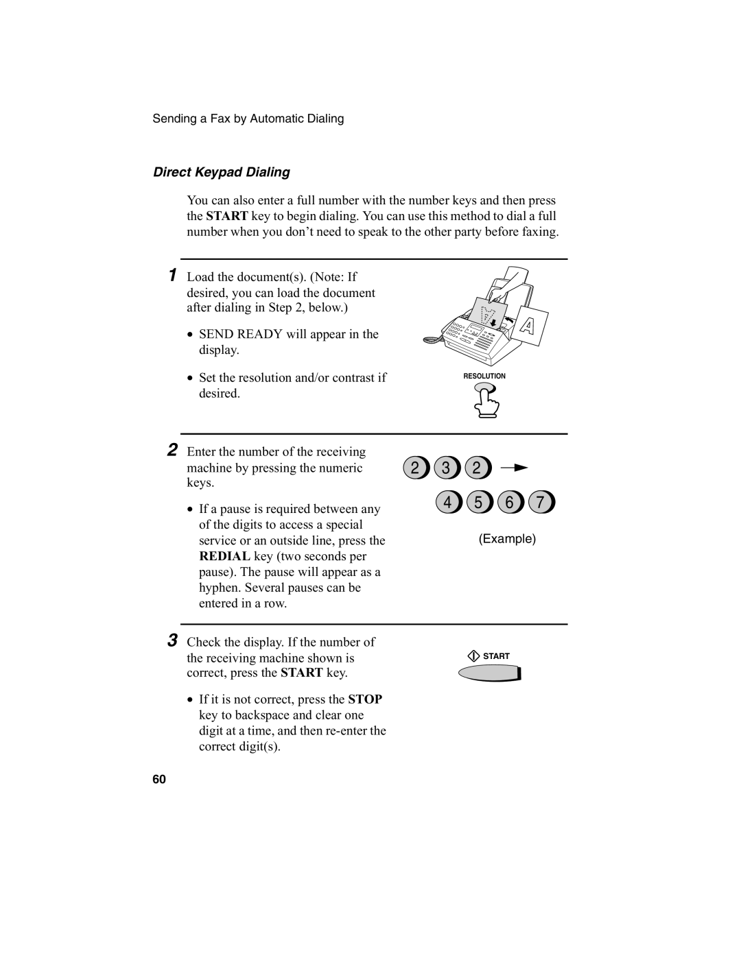 Sharp FO-2970M operation manual Direct Keypad Dialing 