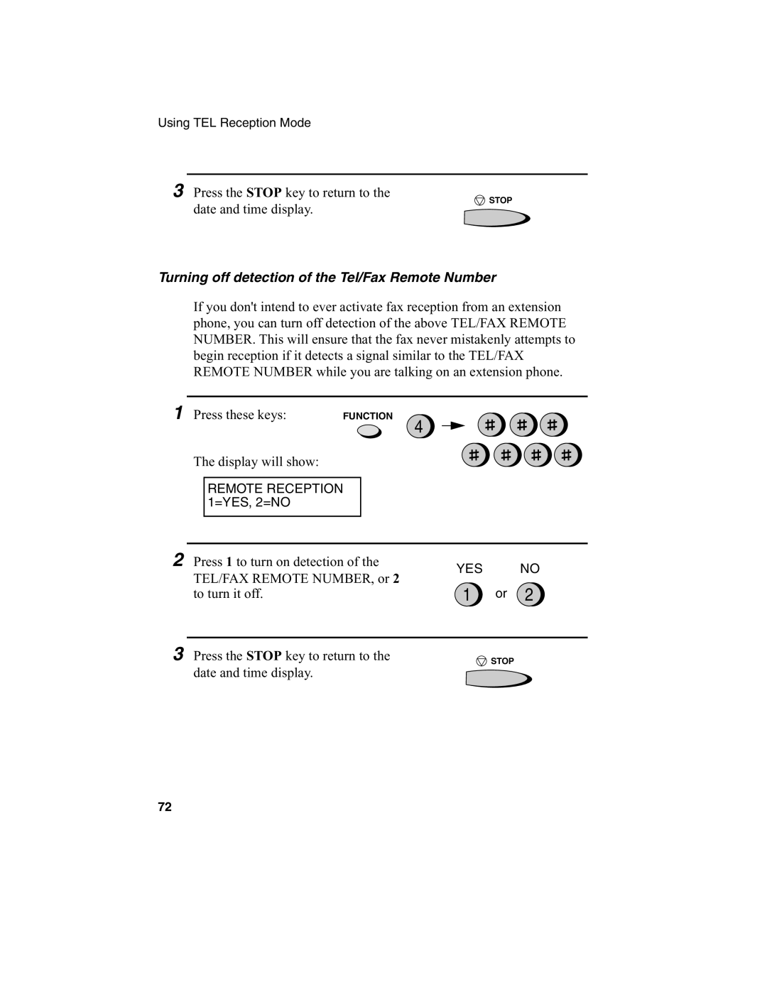 Sharp FO-2970M operation manual Turning off detection of the Tel/Fax Remote Number 