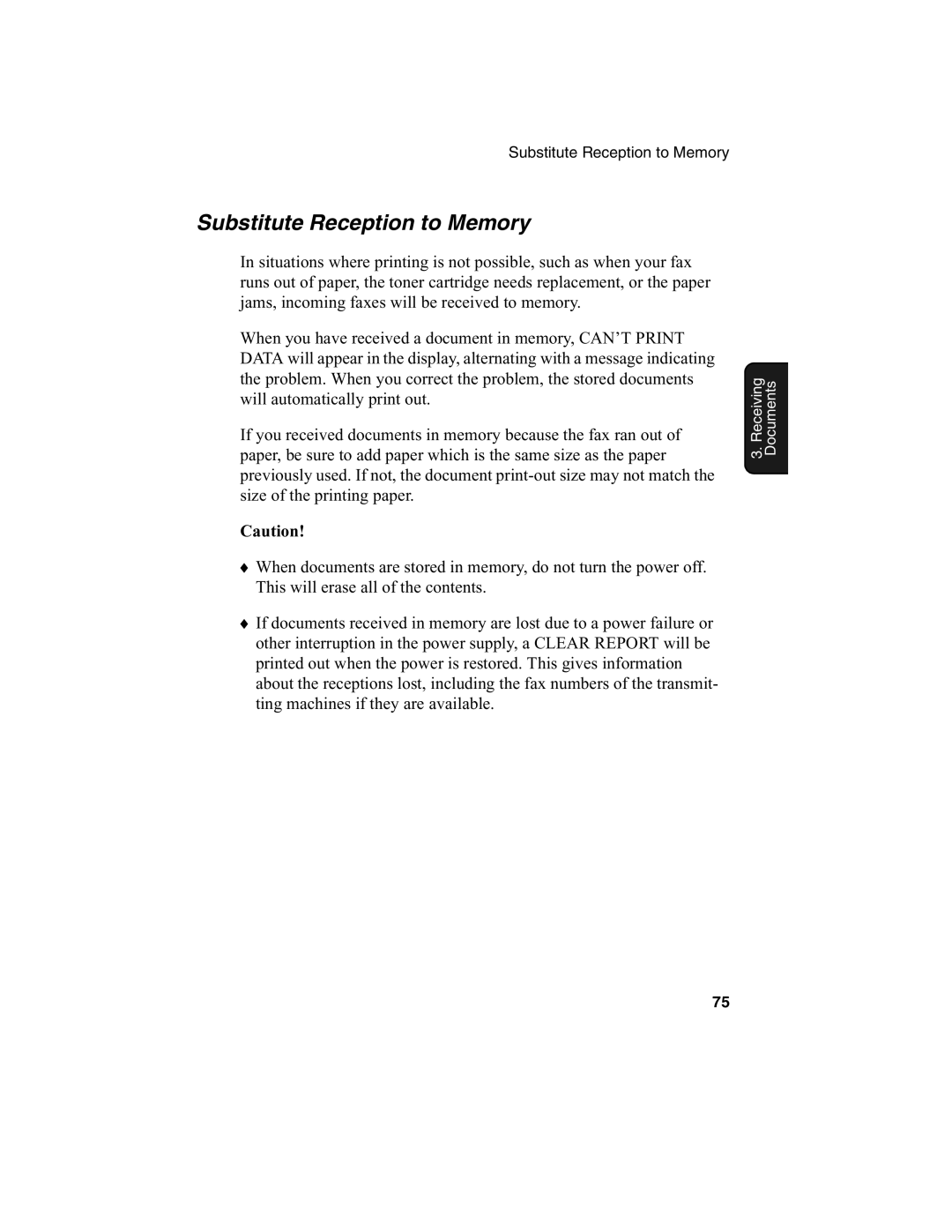 Sharp FO-2970M operation manual Substitute Reception to Memory 