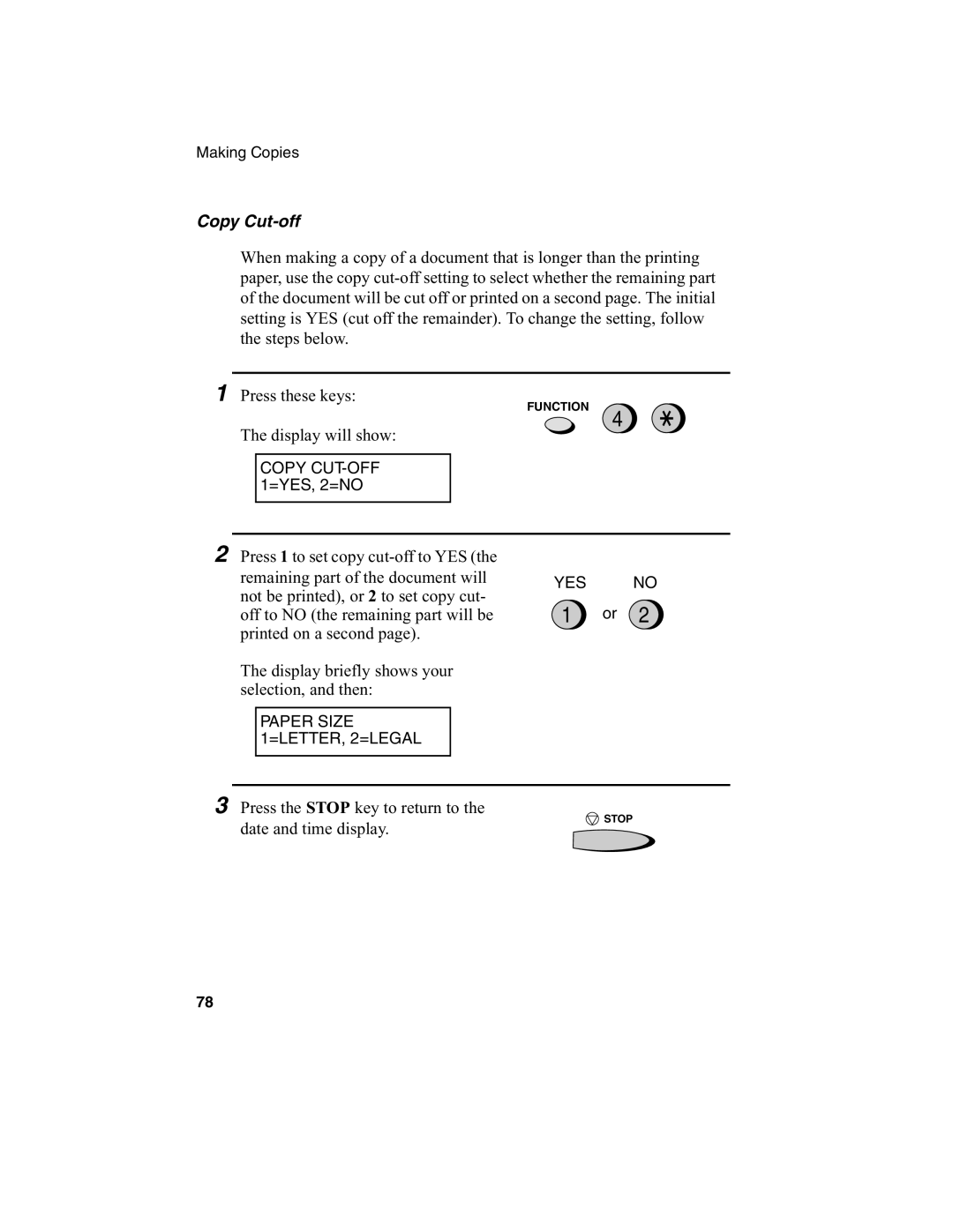 Sharp FO-2970M operation manual Copy Cut-off 