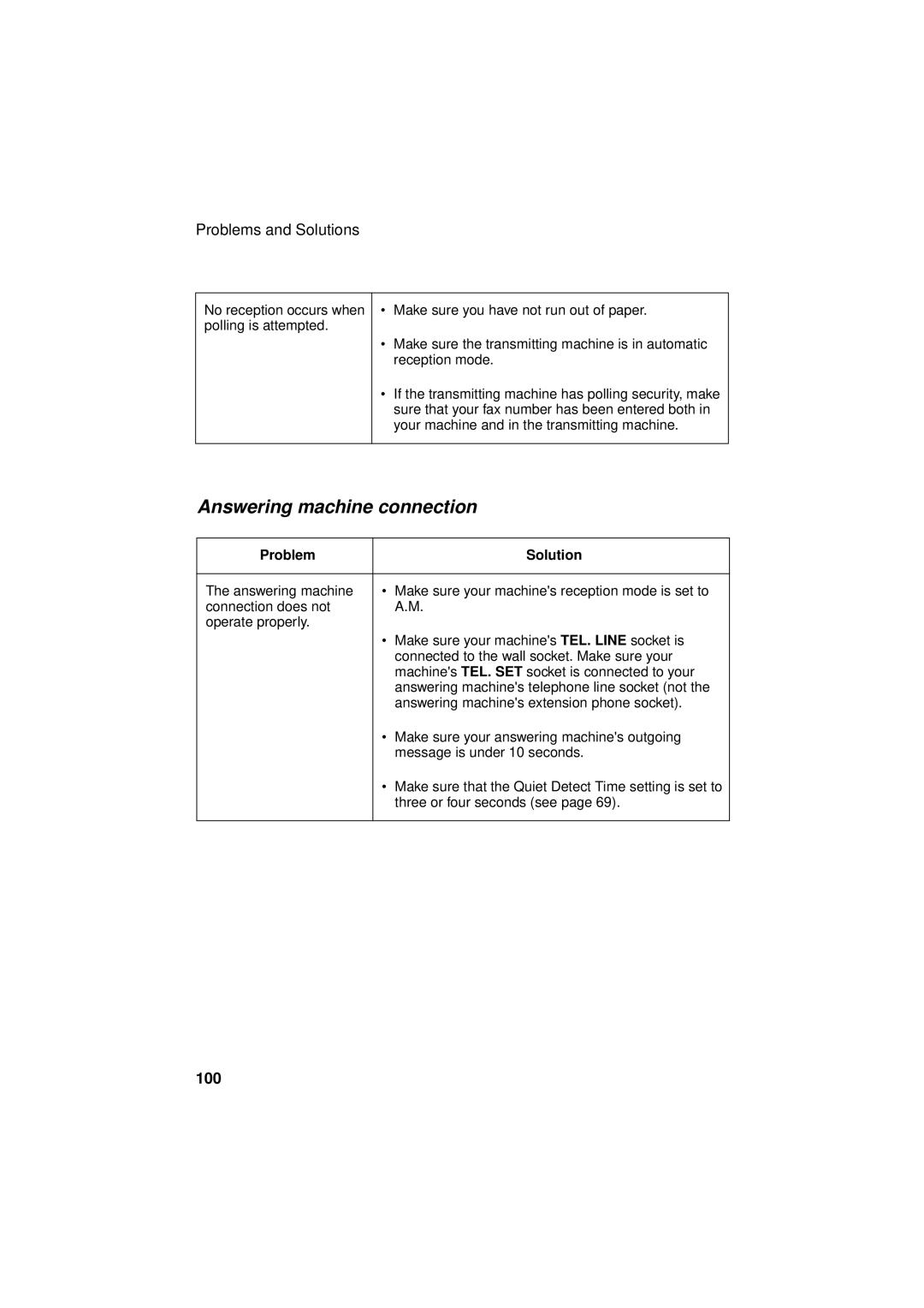 Sharp FO-3150 operation manual Answering machine connection 