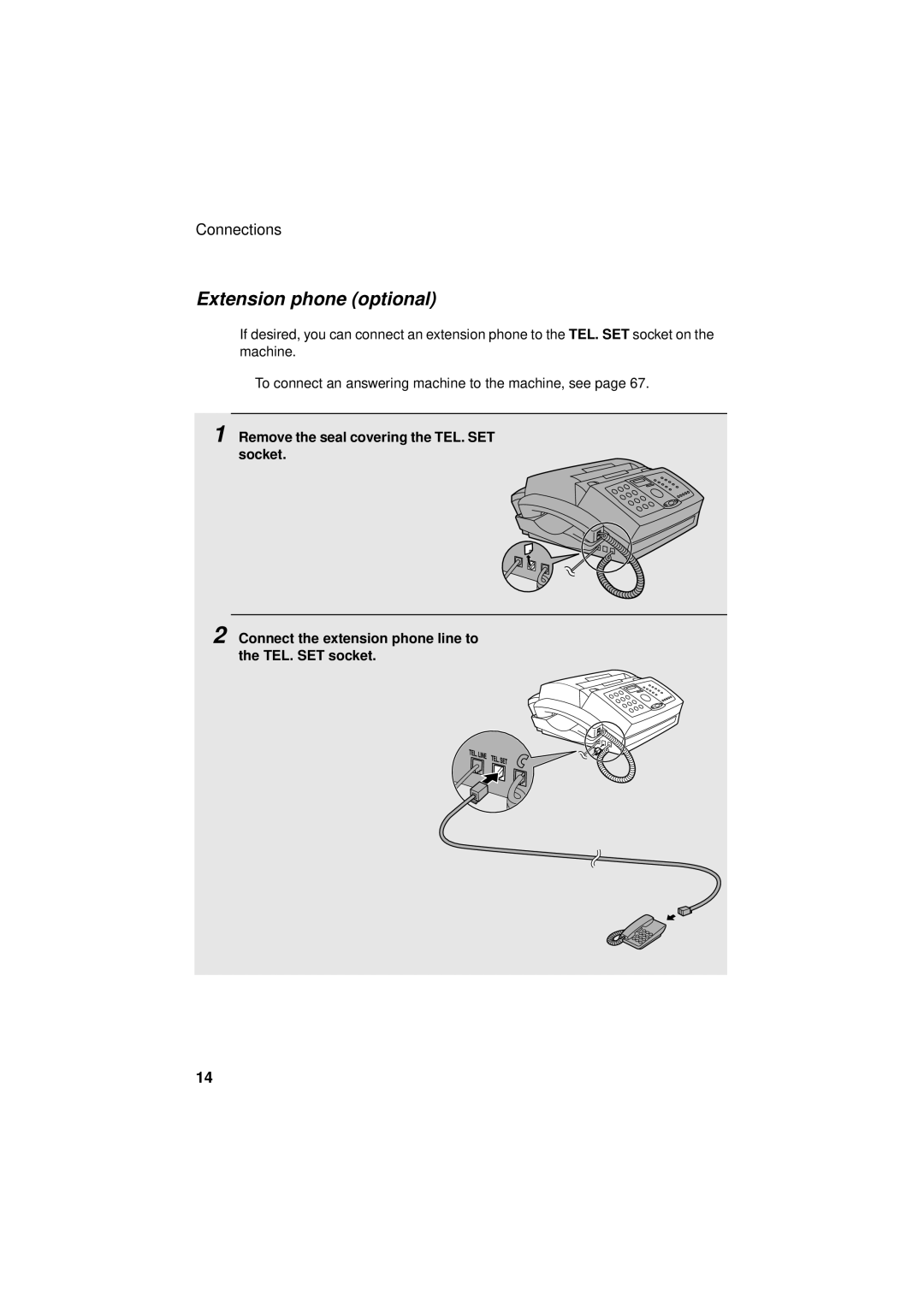 Sharp FO-3150 operation manual Extension phone optional 