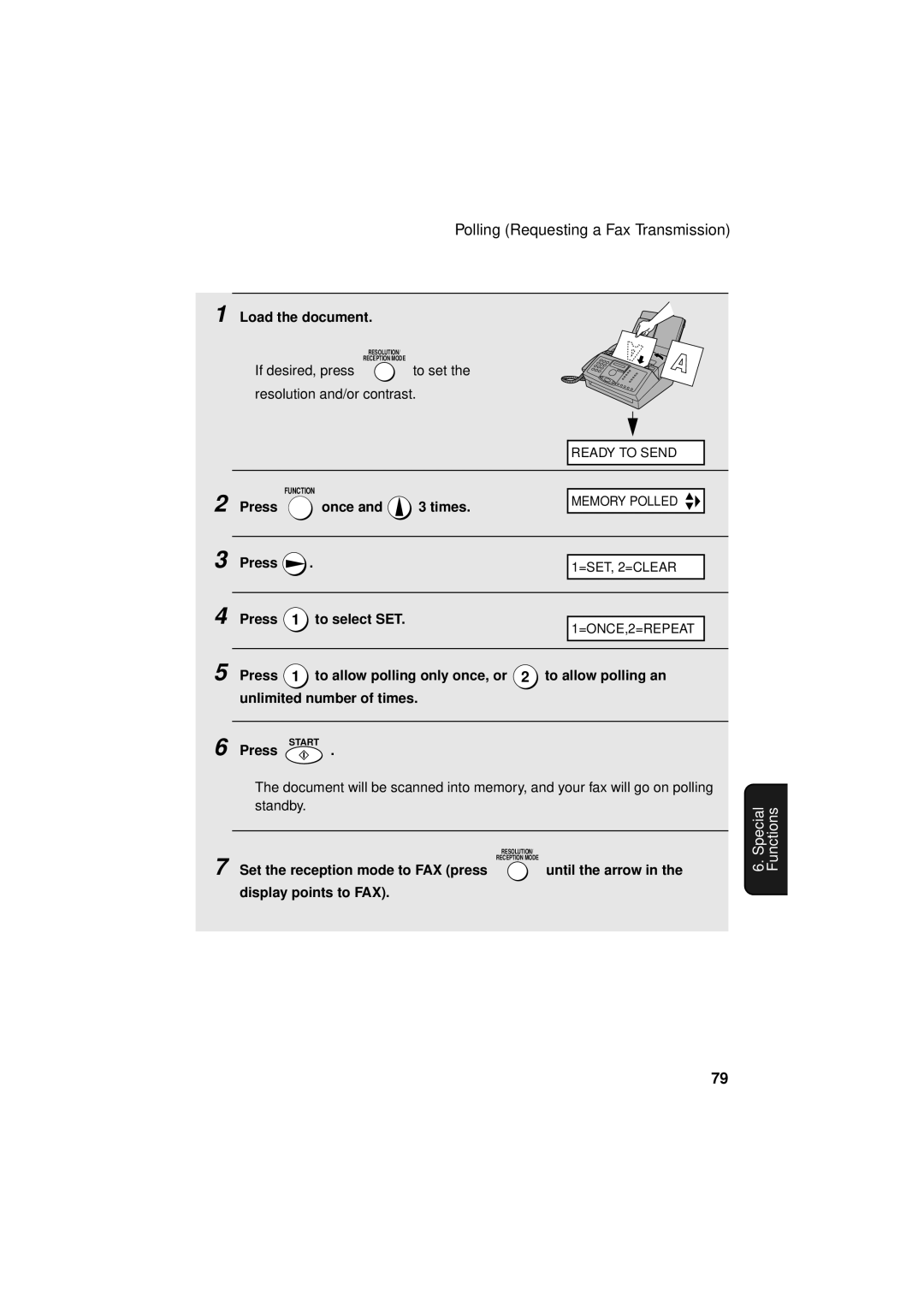 Sharp FO-3150 operation manual Load the document, Press To select SET, Set the reception mode to FAX press, Until the arrow 