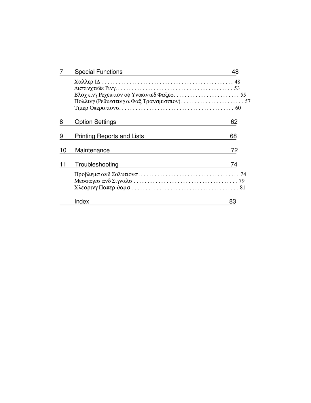 Sharp FO-175, FO-375 operation manual Index 