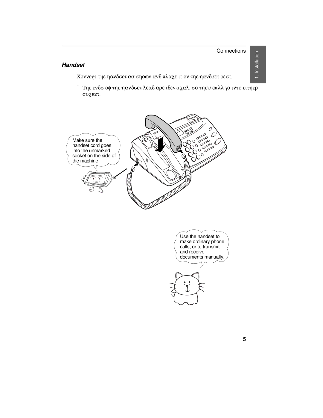 Sharp FO-375, FO-175 operation manual Handset 