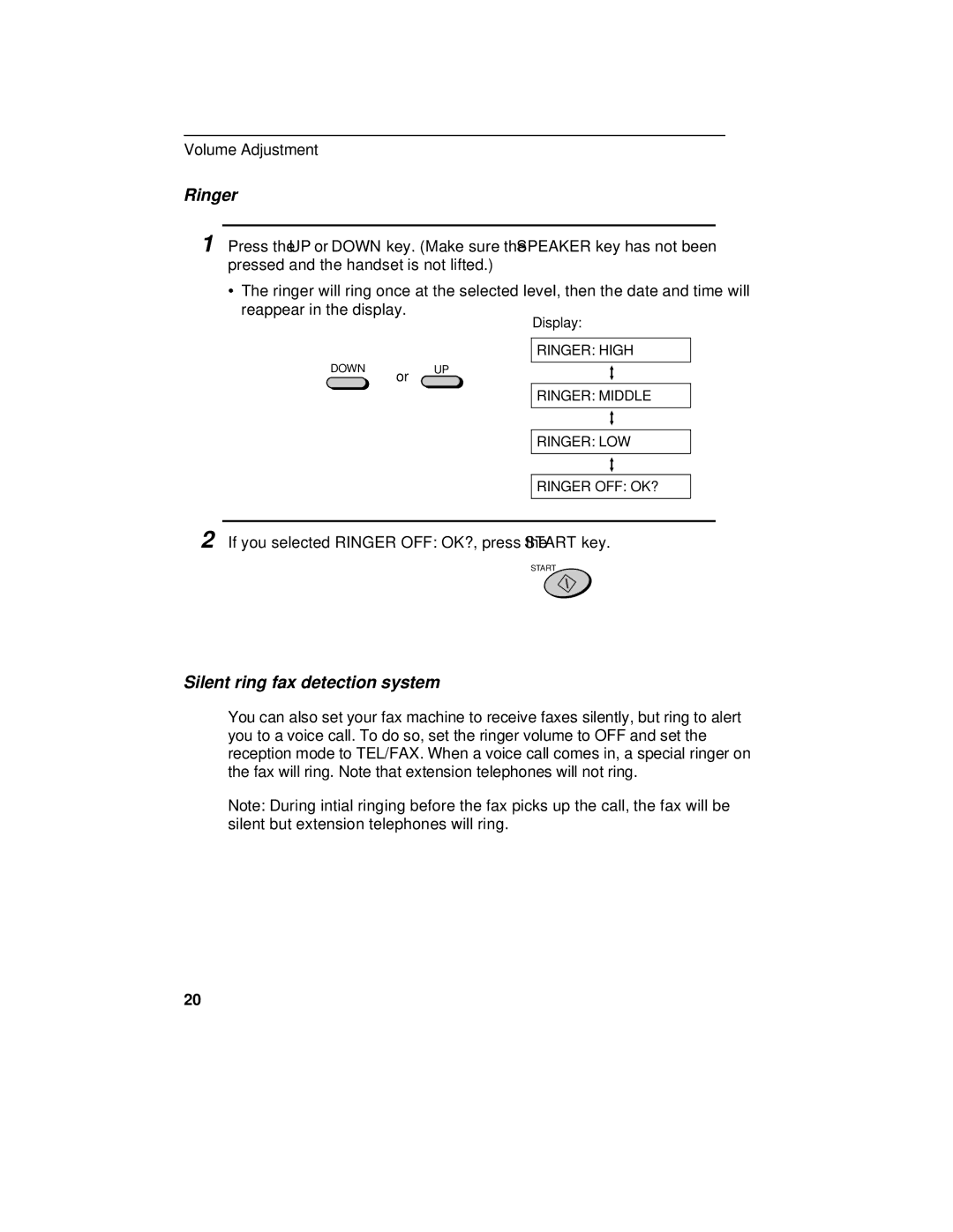 Sharp FO-175, FO-375 operation manual Ringer, Silent ring fax detection system 