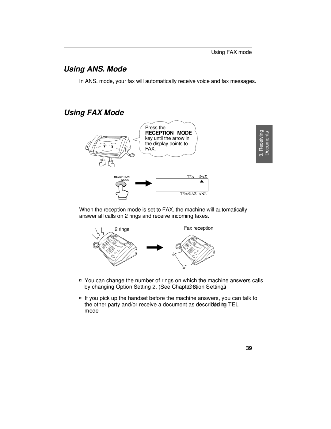 Sharp FO-375, FO-175 operation manual Using ANS. Mode, Using FAX Mode 