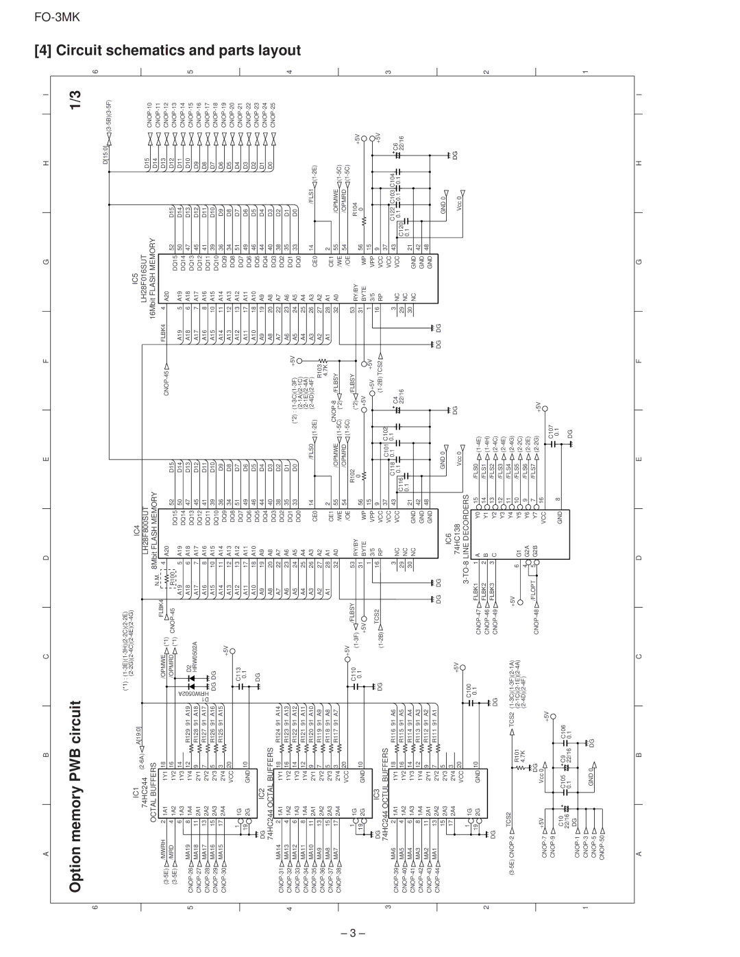 Sharp FO-3MK, 00ZFO3MKCUSME service manual Option memory PWB circuit Circuit 