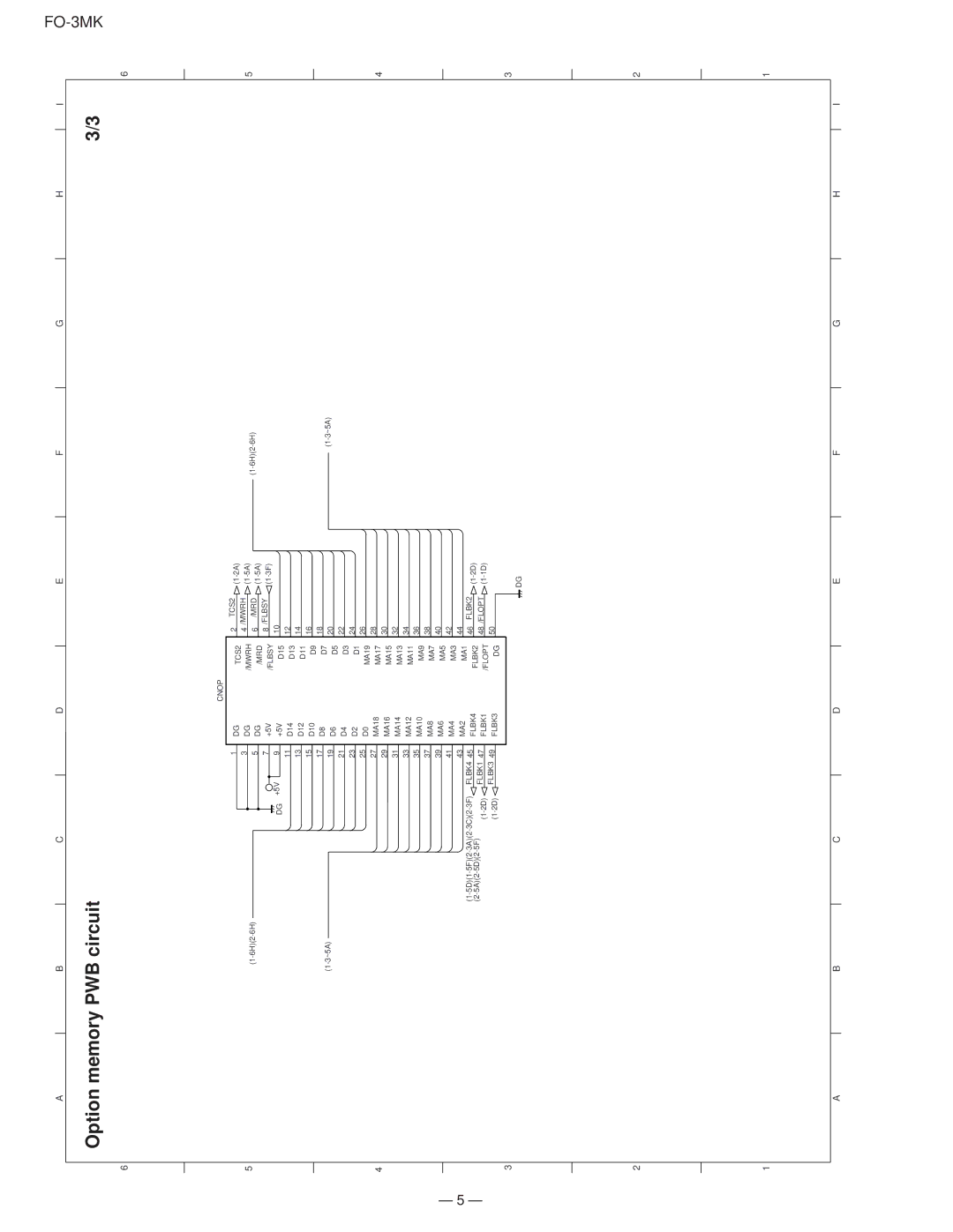 Sharp FO-3MK, 00ZFO3MKCUSME service manual Option memory PWB circuit 