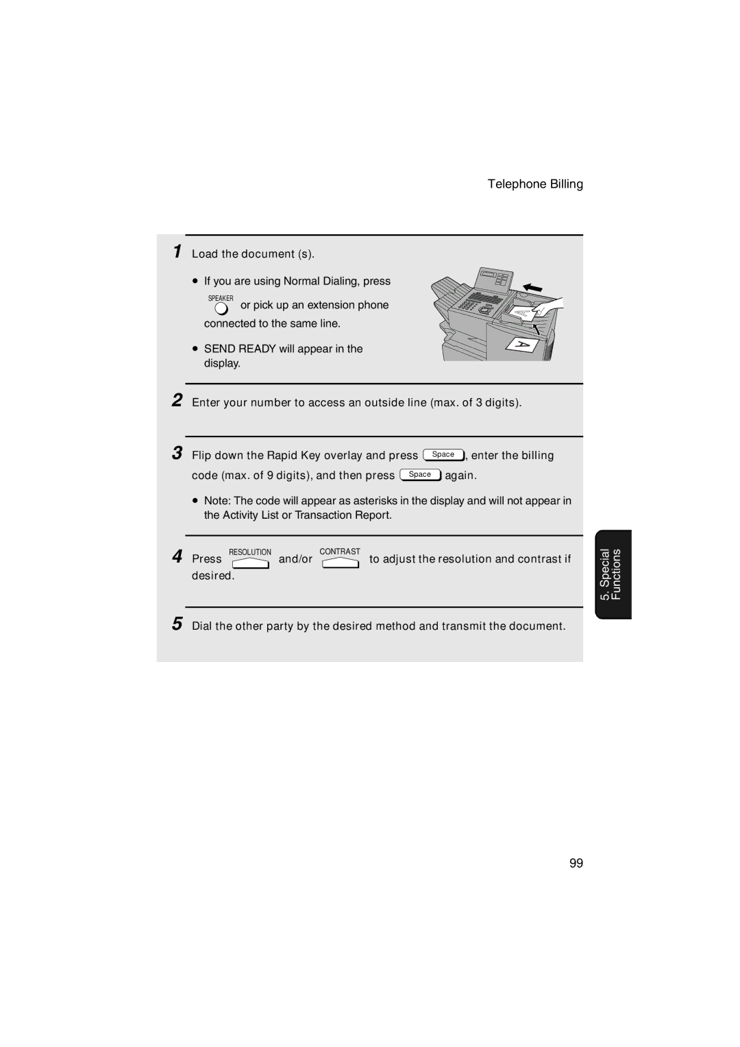 Sharp FO-4400 operation manual Load the document s, Enter the billing 