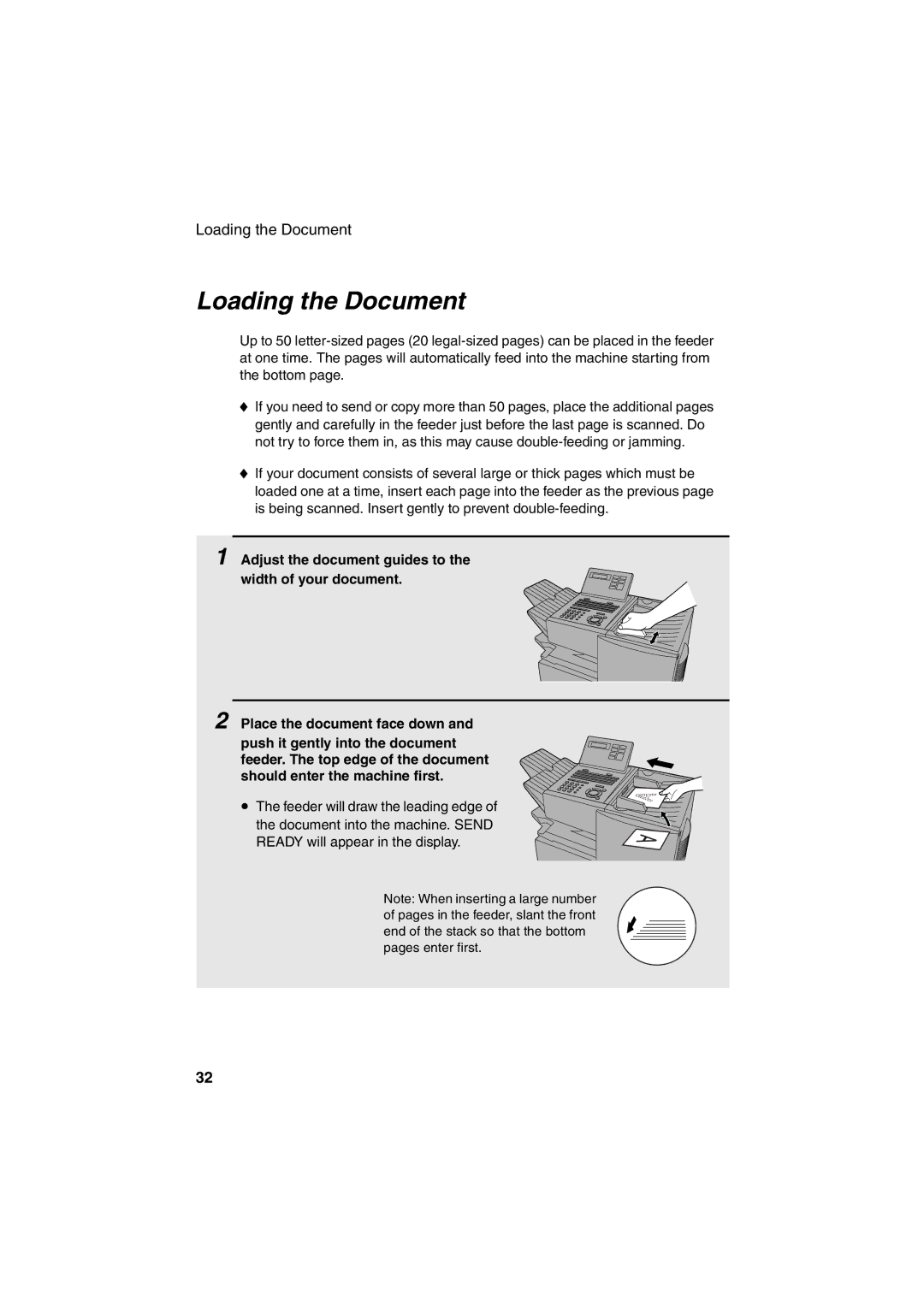 Sharp FO-4400 operation manual Loading the Document 