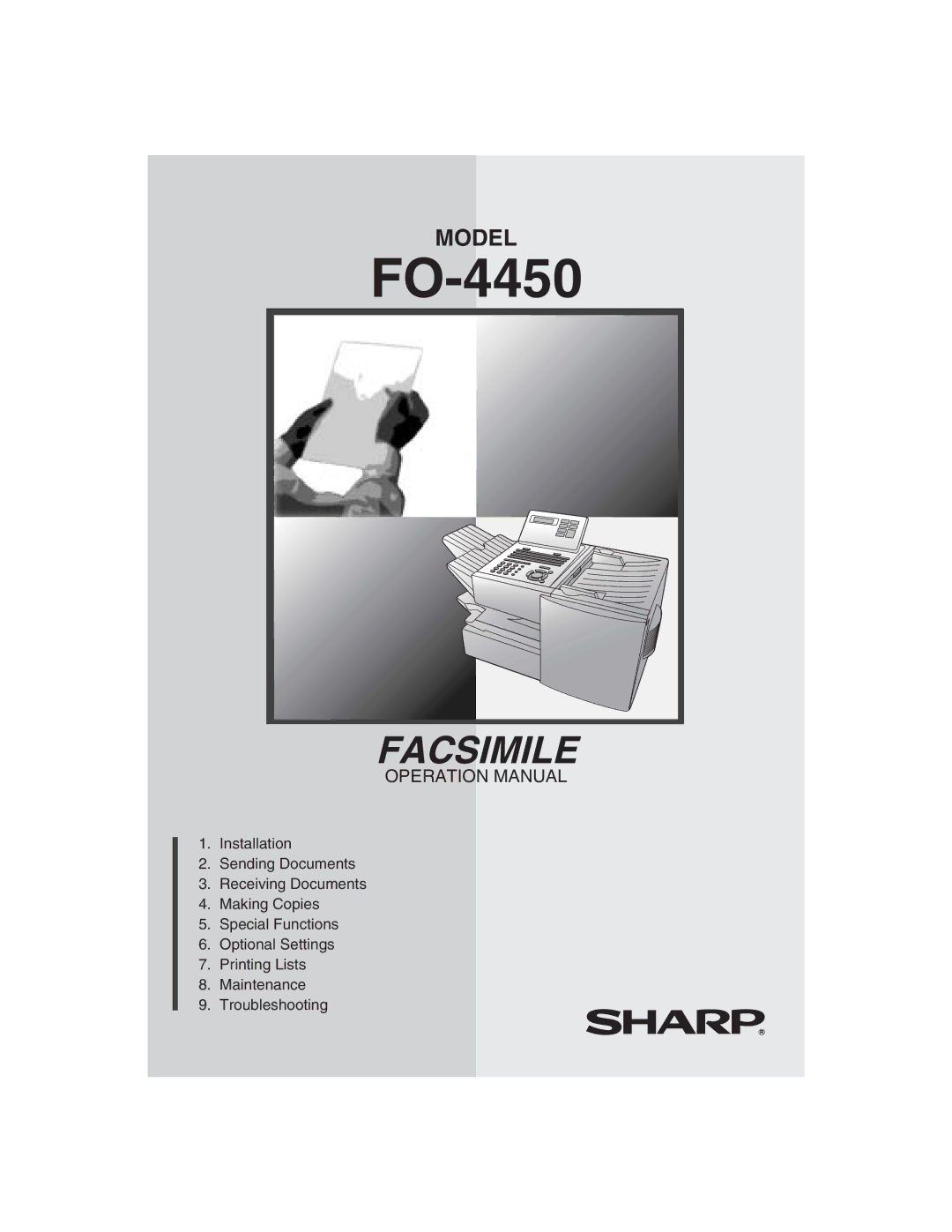 Sharp FO-4450 operation manual 