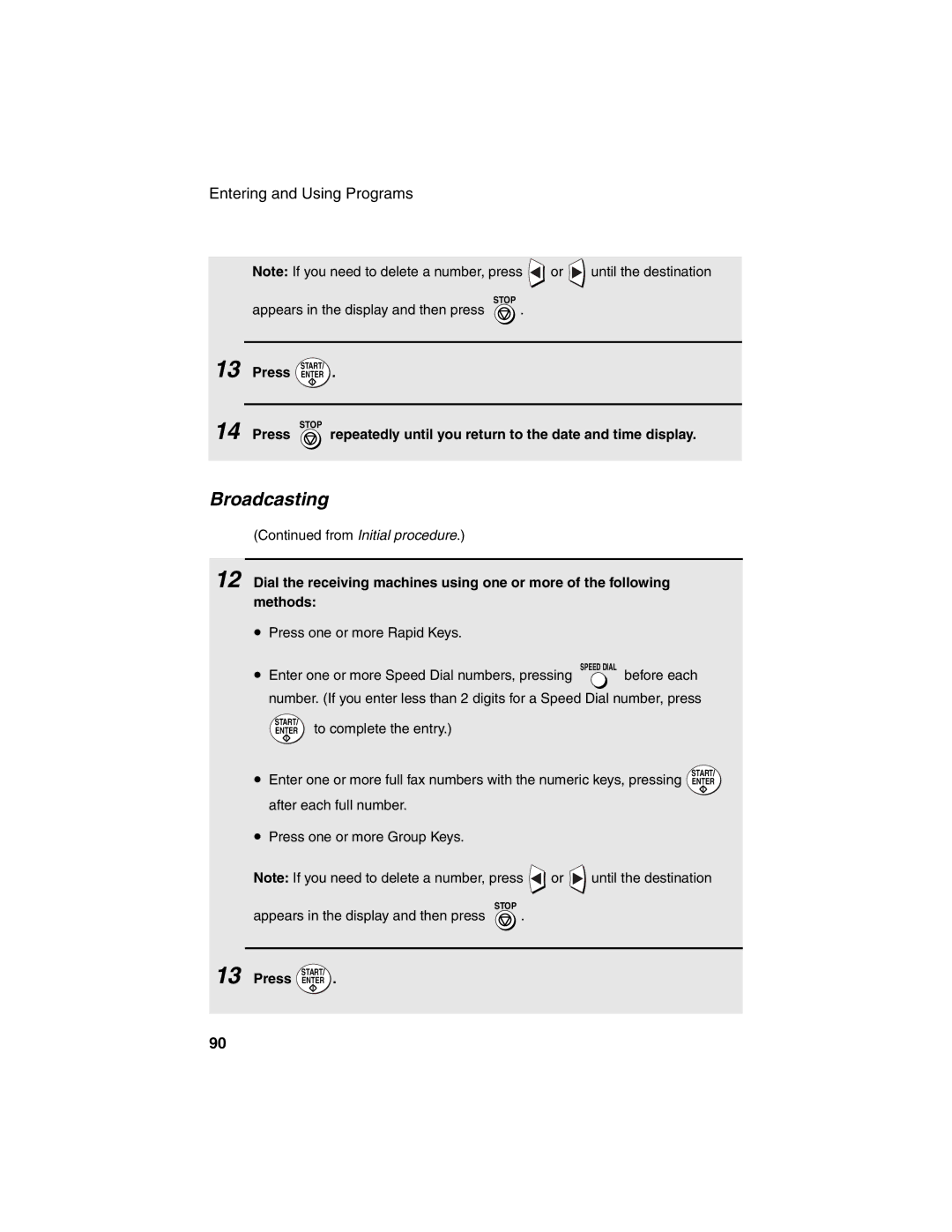 Sharp FO-4450 operation manual Broadcasting 