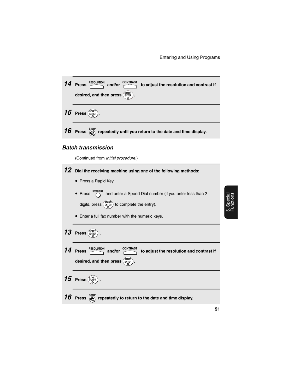 Sharp FO-4450 operation manual Batch transmission, Press 