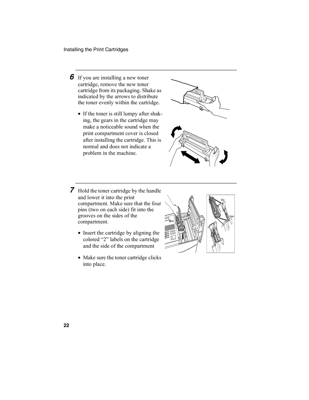 Sharp FO-4970, FO-4650 operation manual Blue Green 