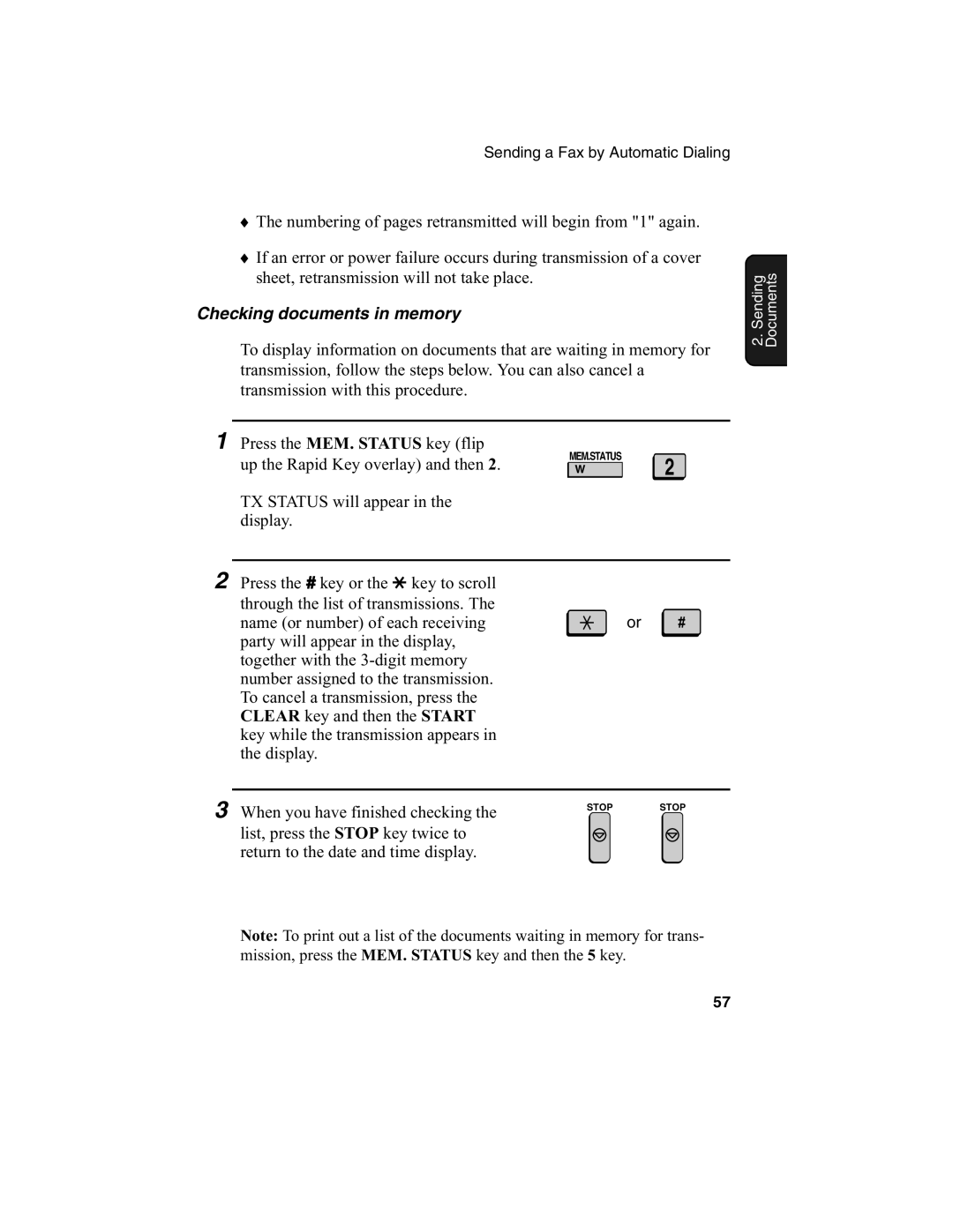 Sharp FO-4650, FO-4970 operation manual Checking documents in memory, When you have finished checking 