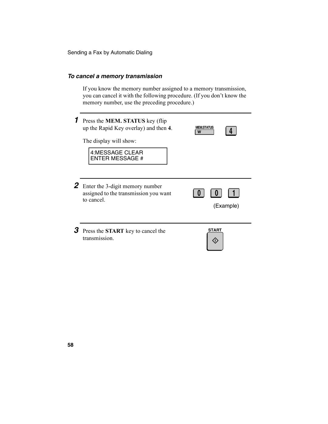 Sharp FO-4970, FO-4650 operation manual To cancel a memory transmission 