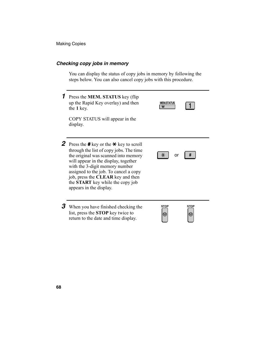 Sharp FO-4970, FO-4650 operation manual Checking copy jobs in memory 