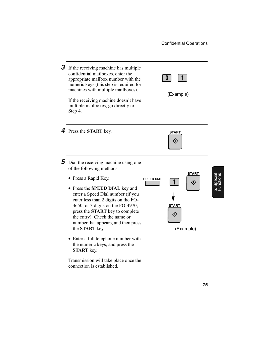 Sharp FO-4650, FO-4970 operation manual Press a Rapid Key 