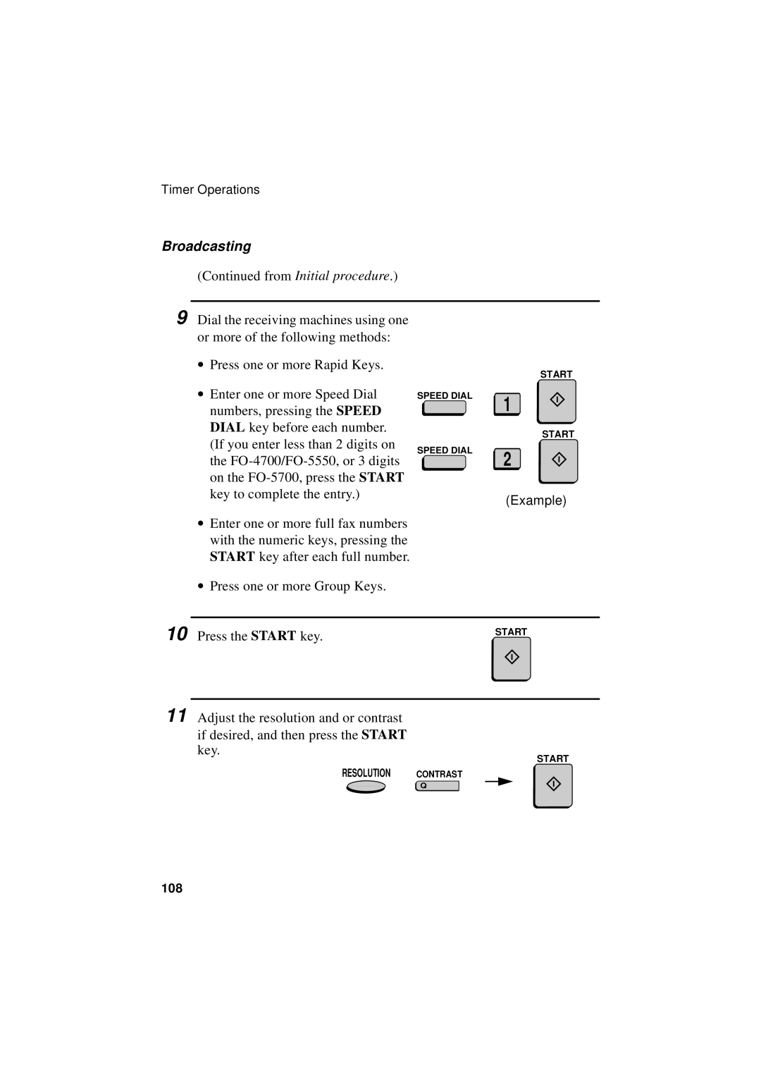 Sharp FO-5550, FO-5700, FO-4700 operation manual Broadcasting 