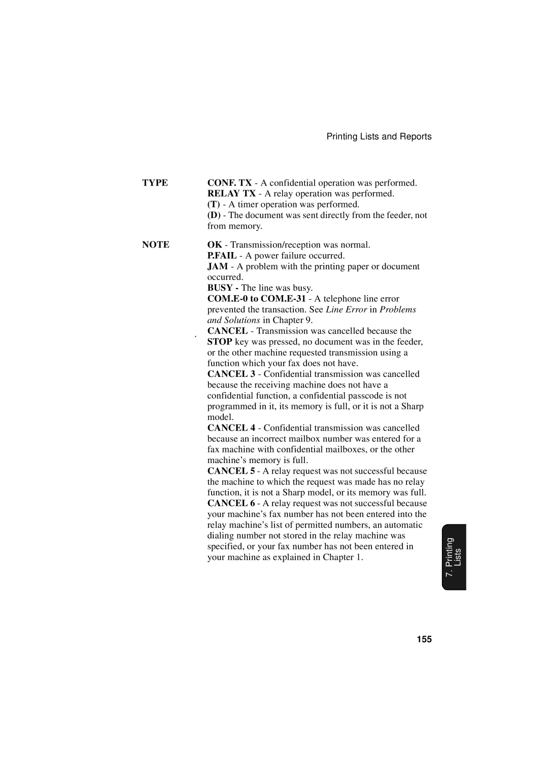 Sharp FO-4700, FO-5700, FO-5550 operation manual Type 