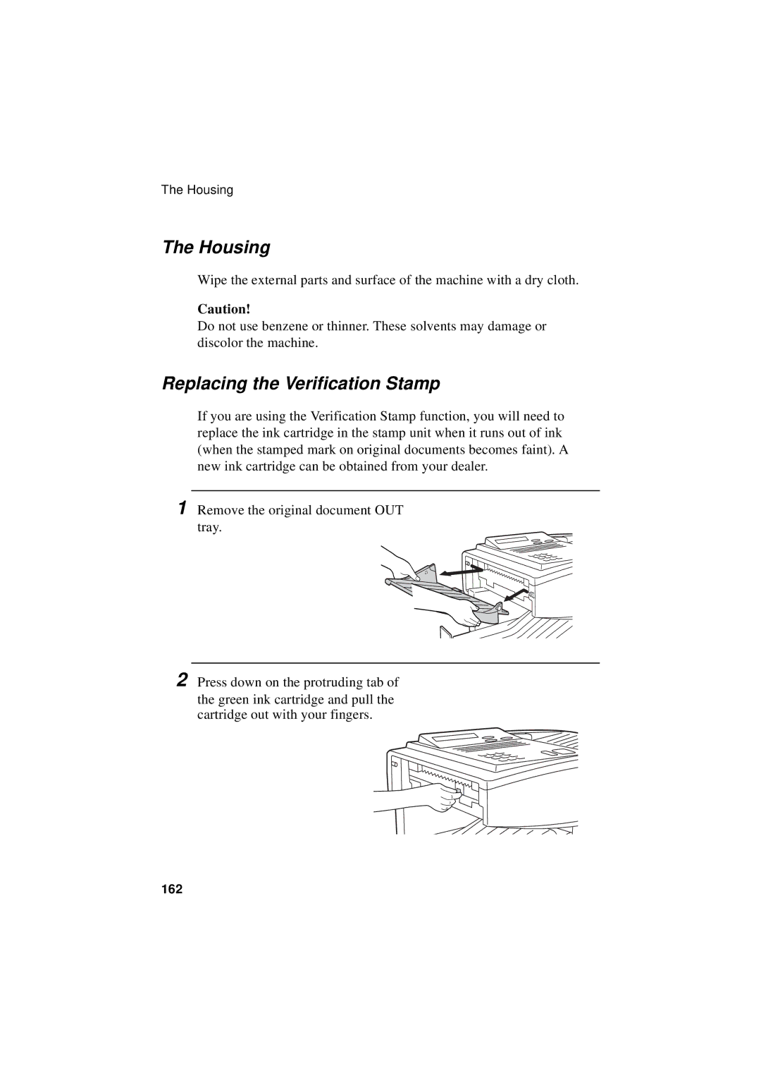 Sharp FO-5550, FO-5700, FO-4700 operation manual Housing, Replacing the Verification Stamp 