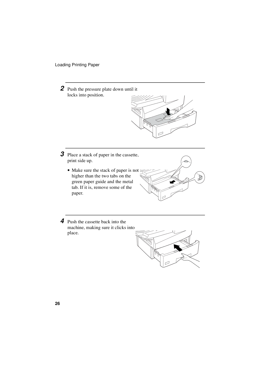 Sharp FO-4700, FO-5700, FO-5550 operation manual Loading Printing Paper 