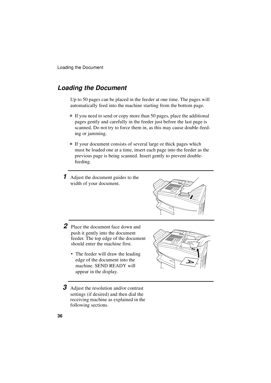 Sharp FO-5550, FO-5700, FO-4700 operation manual Loading the Document 