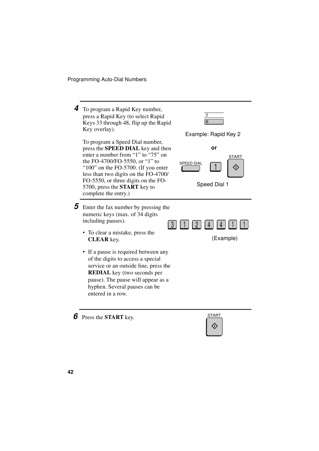 Sharp FO-5700 operation manual FO-4700/FO-5550, or 1 to 