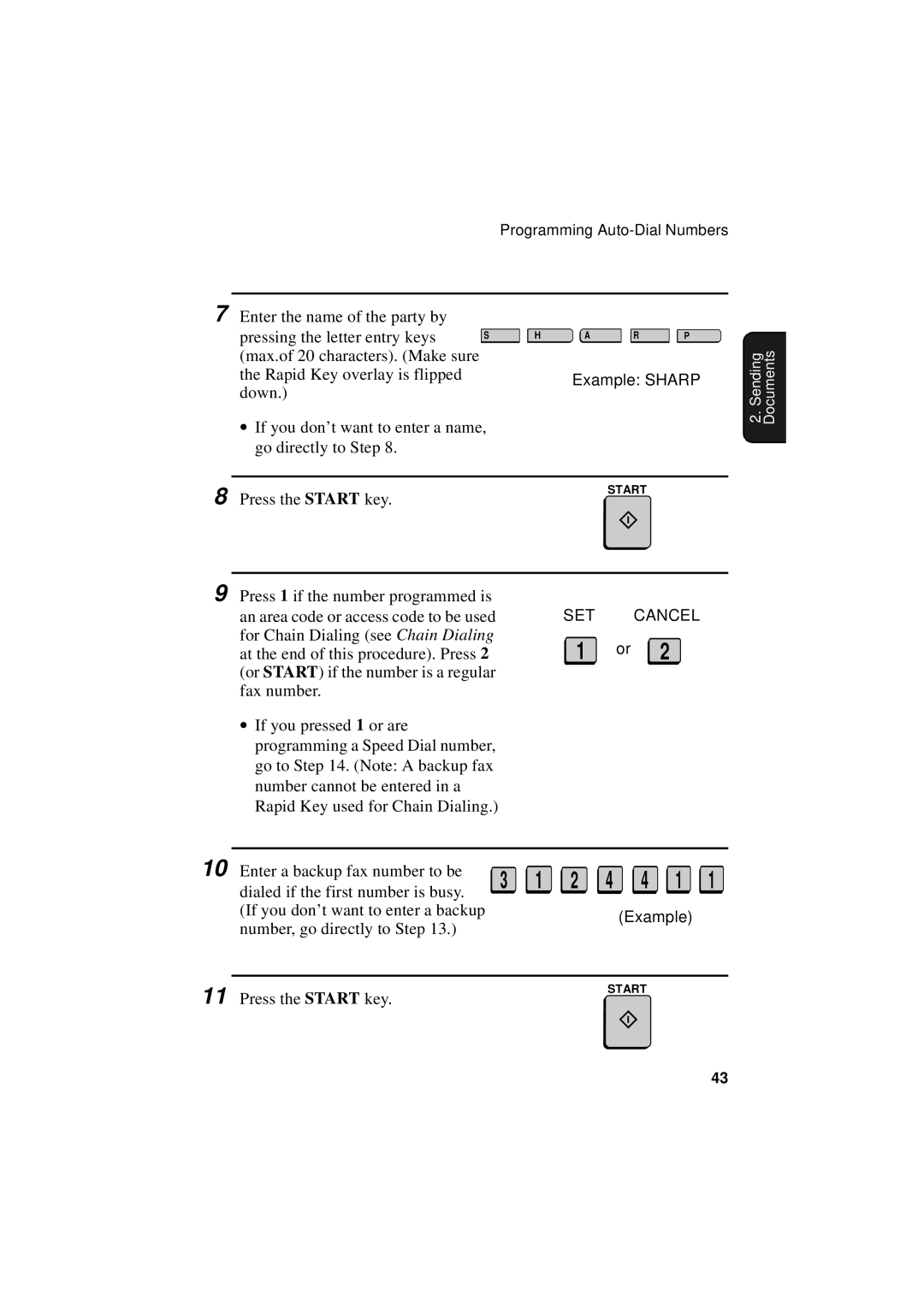 Sharp FO-5700, FO-4700, FO-5550 operation manual Example Sharp, SET Cancel 