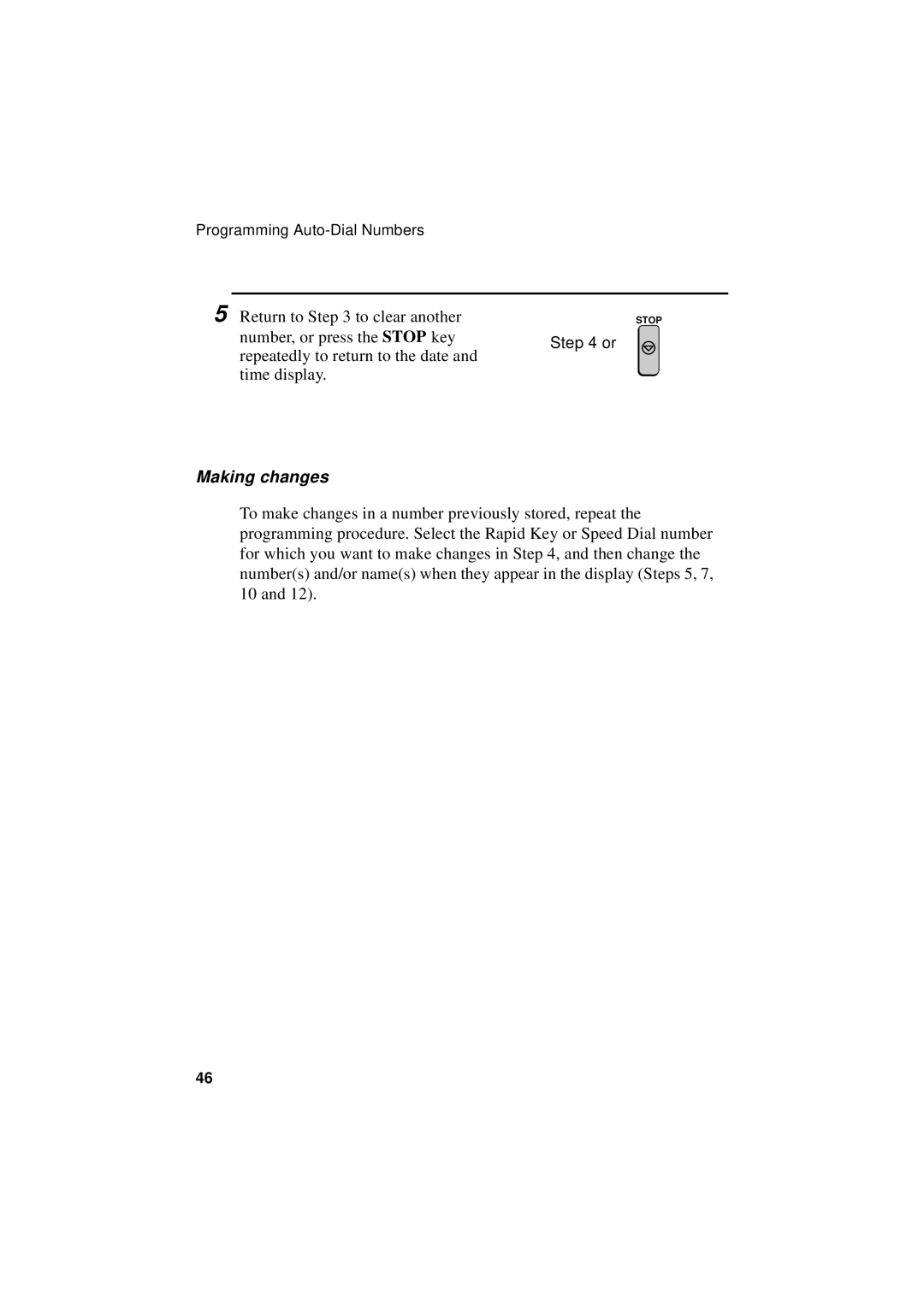 Sharp FO-5700, FO-4700, FO-5550 operation manual Making changes 