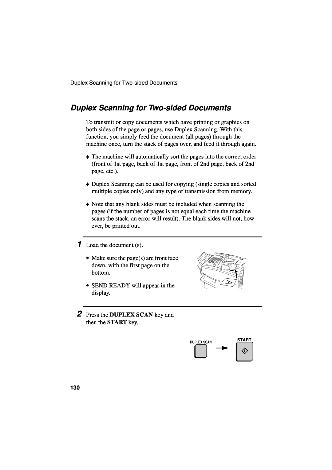 Sharp FO-5700, FO-4700, FO-5550 operation manual Duplex Scanning for Two-sided Documents 