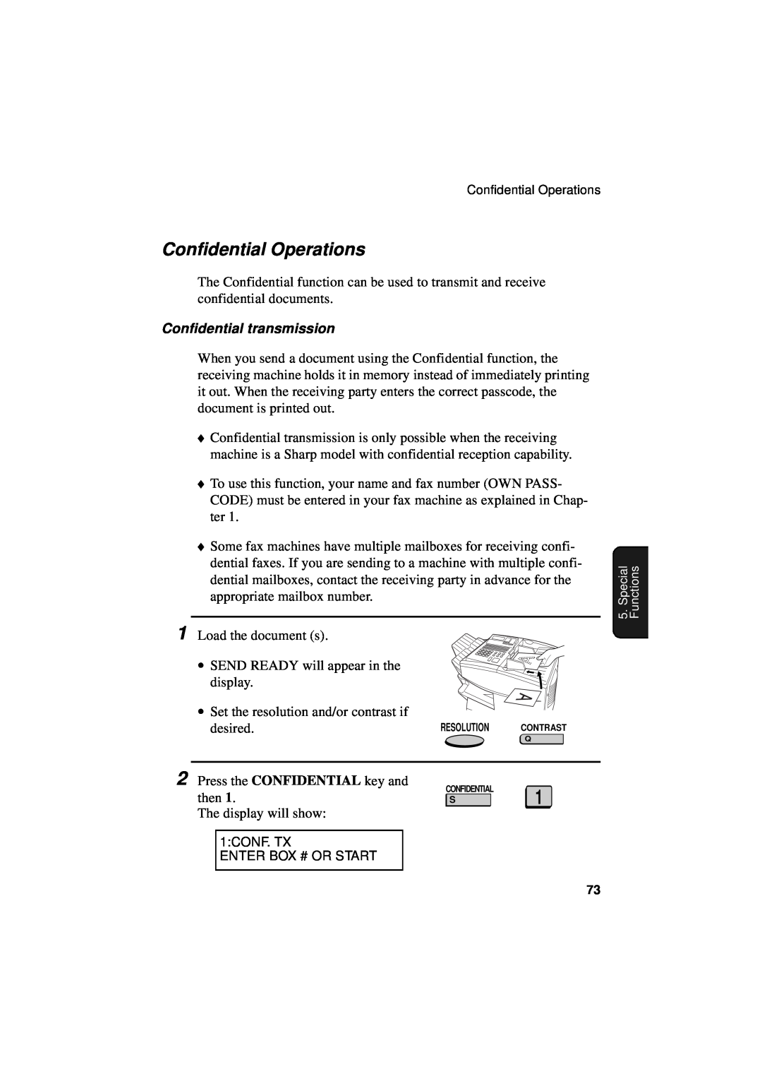 Sharp FO-5700, FO-4700, FO-5550 operation manual Confidential Operations, Confidential transmission, desired 