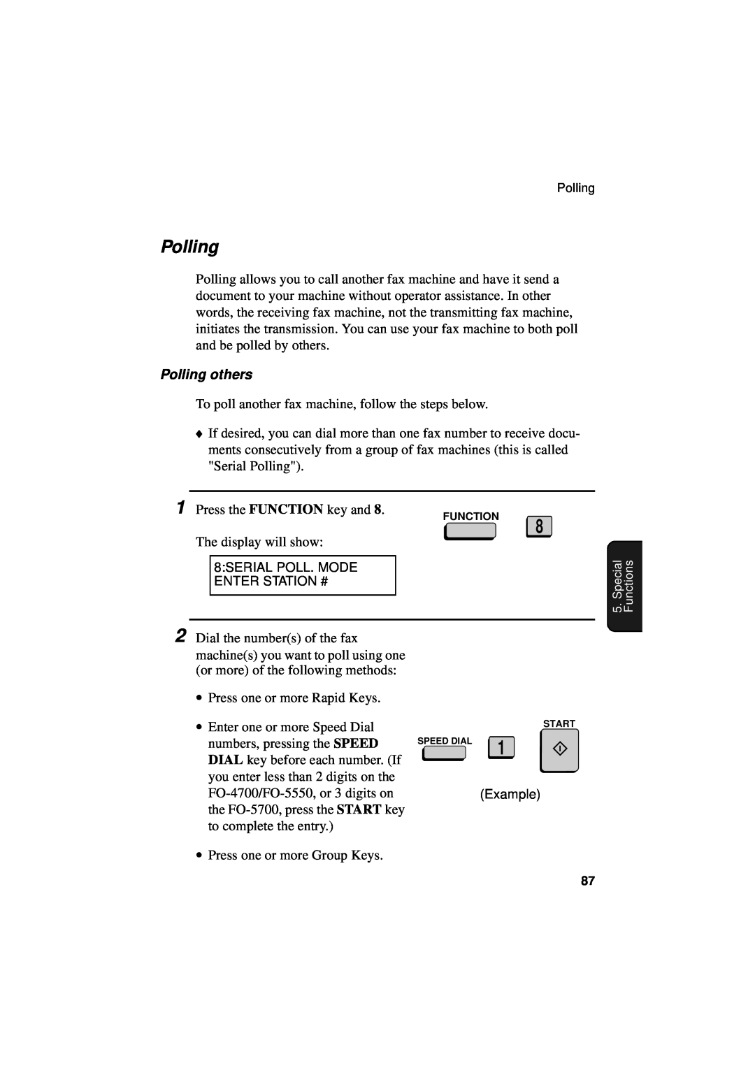 Sharp FO-5550, FO-5700, FO-4700 operation manual Polling others 