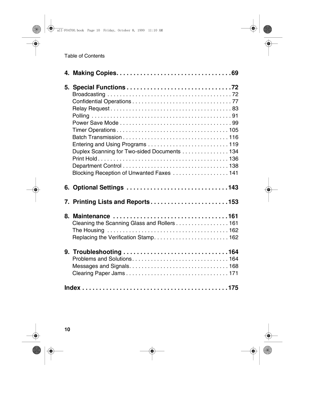 Sharp FO-4700, FO-5700 operation manual Optional Settings Printing Lists and Reports Maintenance 