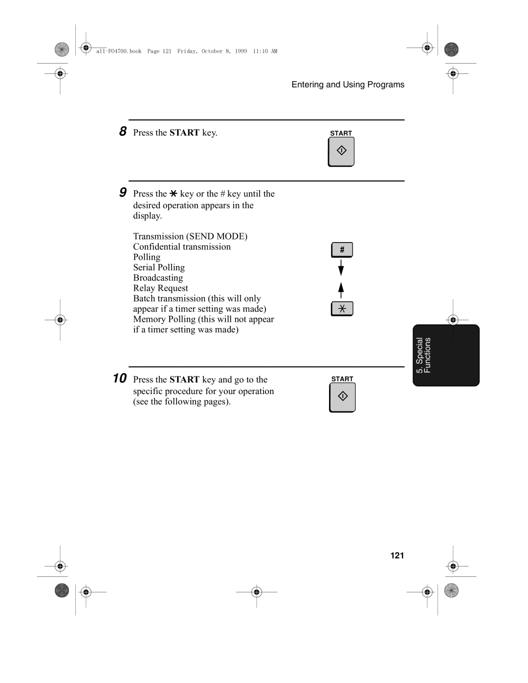 Sharp FO-5700, FO-4700 operation manual 121 