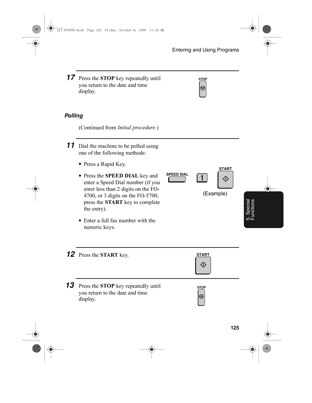 Sharp FO-5700, FO-4700 operation manual Polling, 125 