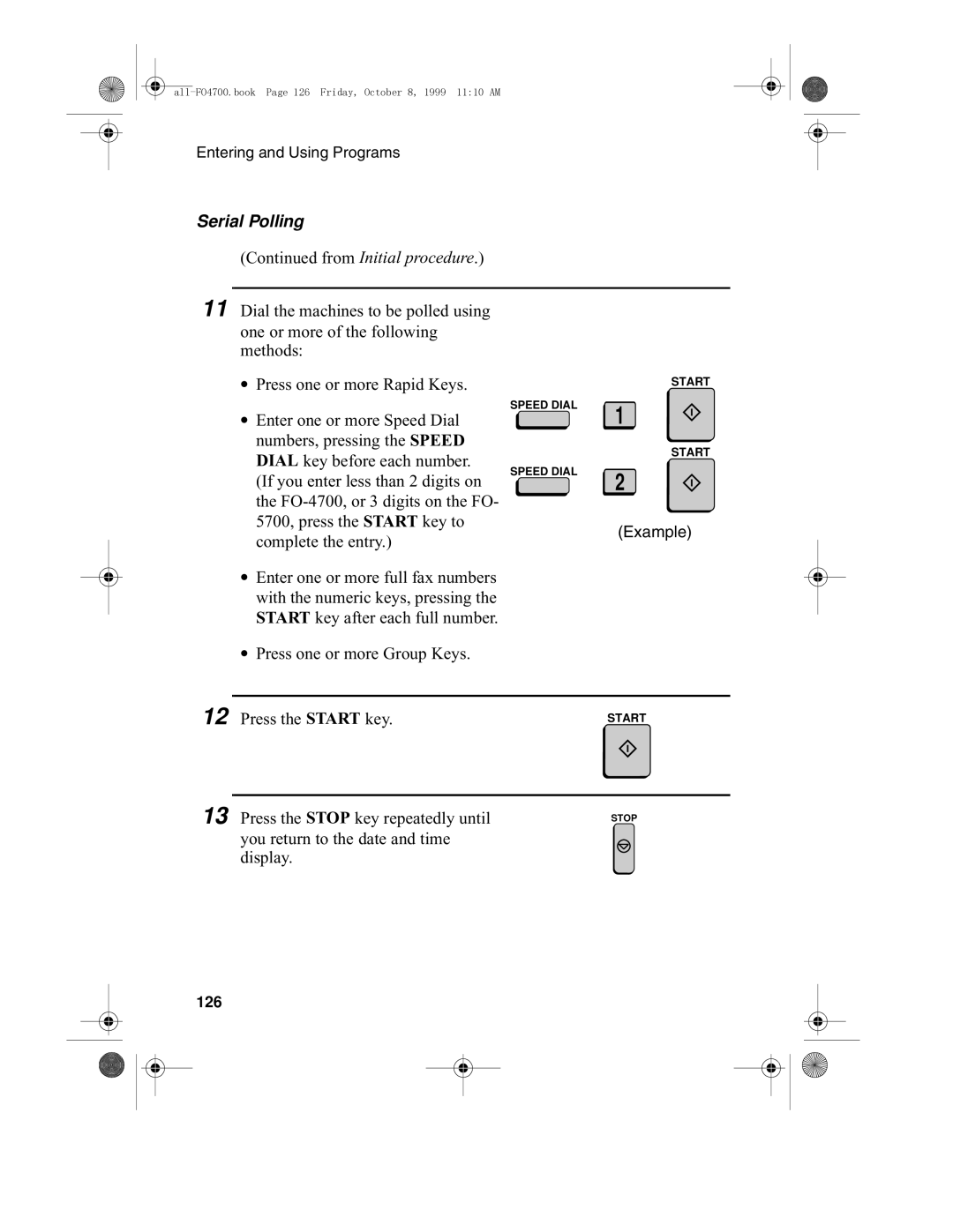 Sharp FO-4700, FO-5700 operation manual Serial Polling, 126 