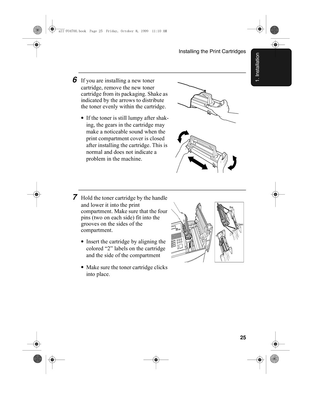 Sharp FO-5700, FO-4700 operation manual All-FO4700.book Page 25 Friday, October 8, 1999 1110 AM 