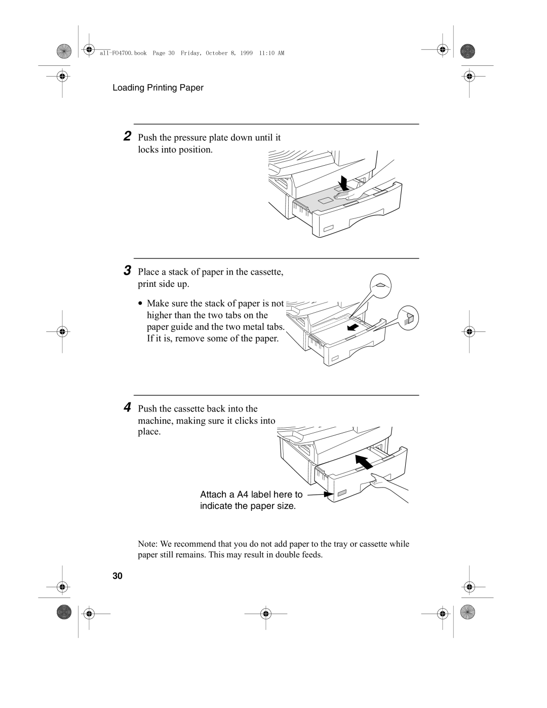 Sharp FO-4700, FO-5700 operation manual All-FO4700.book Page 30 Friday, October 8, 1999 1110 AM 