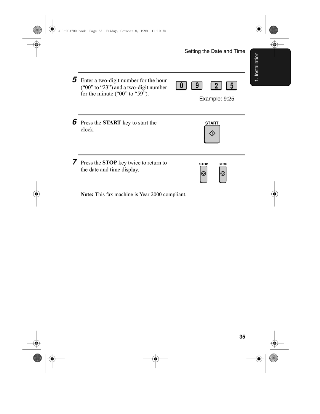 Sharp FO-5700, FO-4700 operation manual Press the Start key to start 