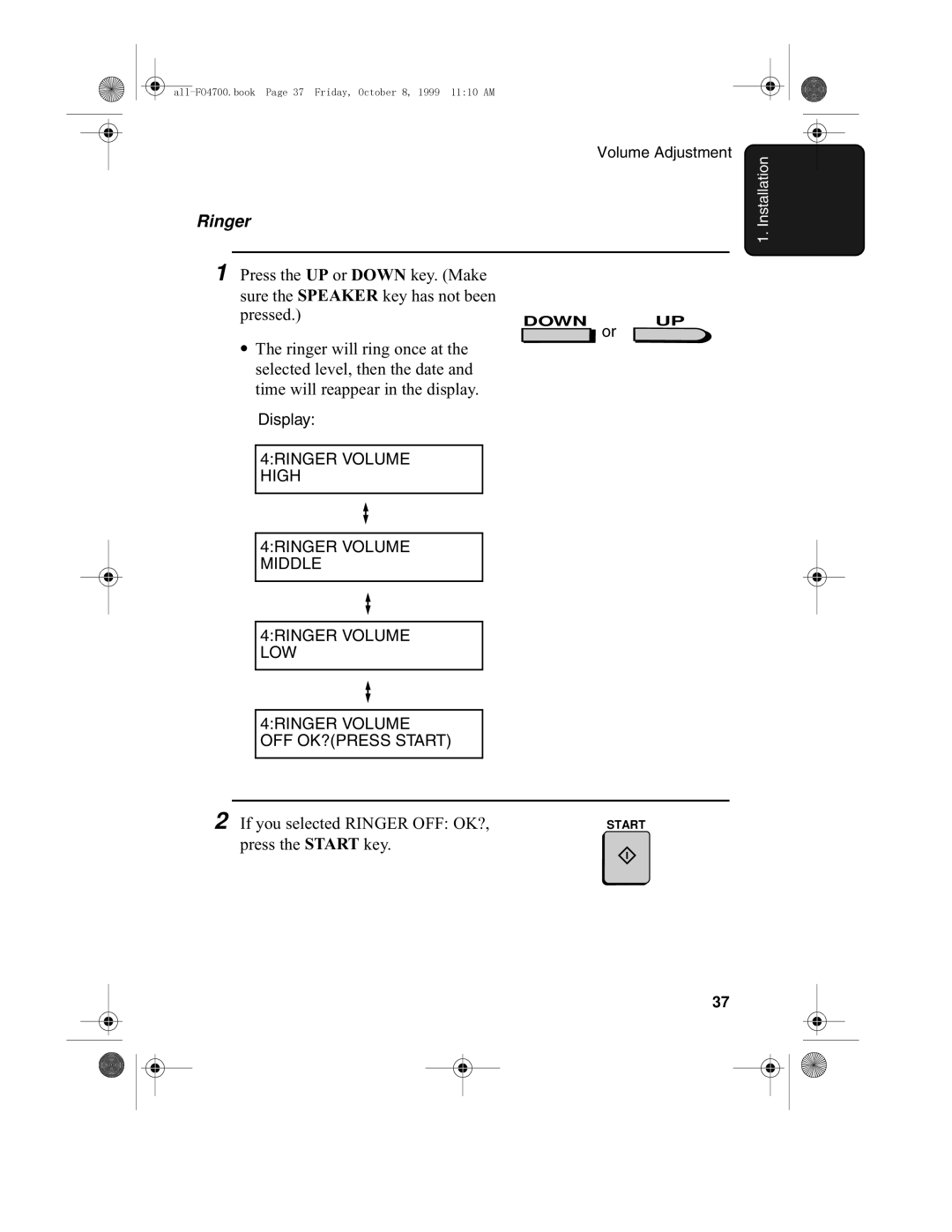 Sharp FO-5700, FO-4700 operation manual Ringer 