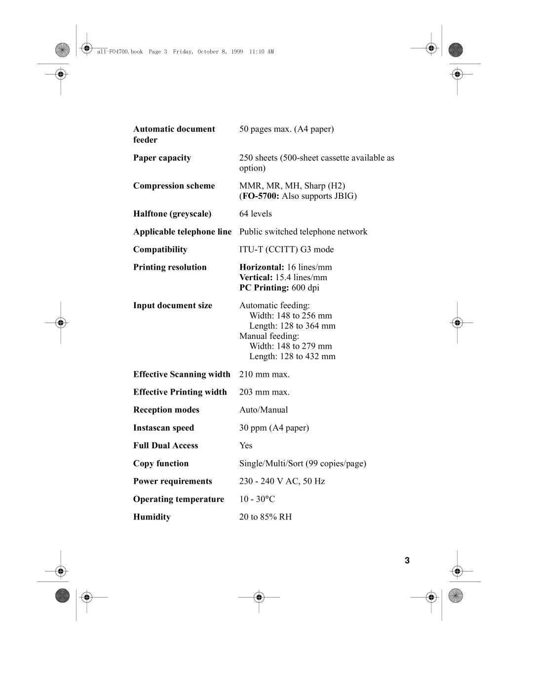 Sharp FO-5700, FO-4700 operation manual Automatic document 