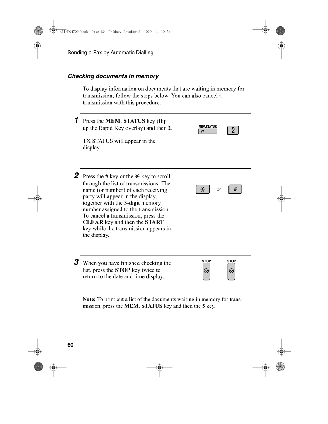 Sharp FO-4700, FO-5700 operation manual Checking documents in memory 