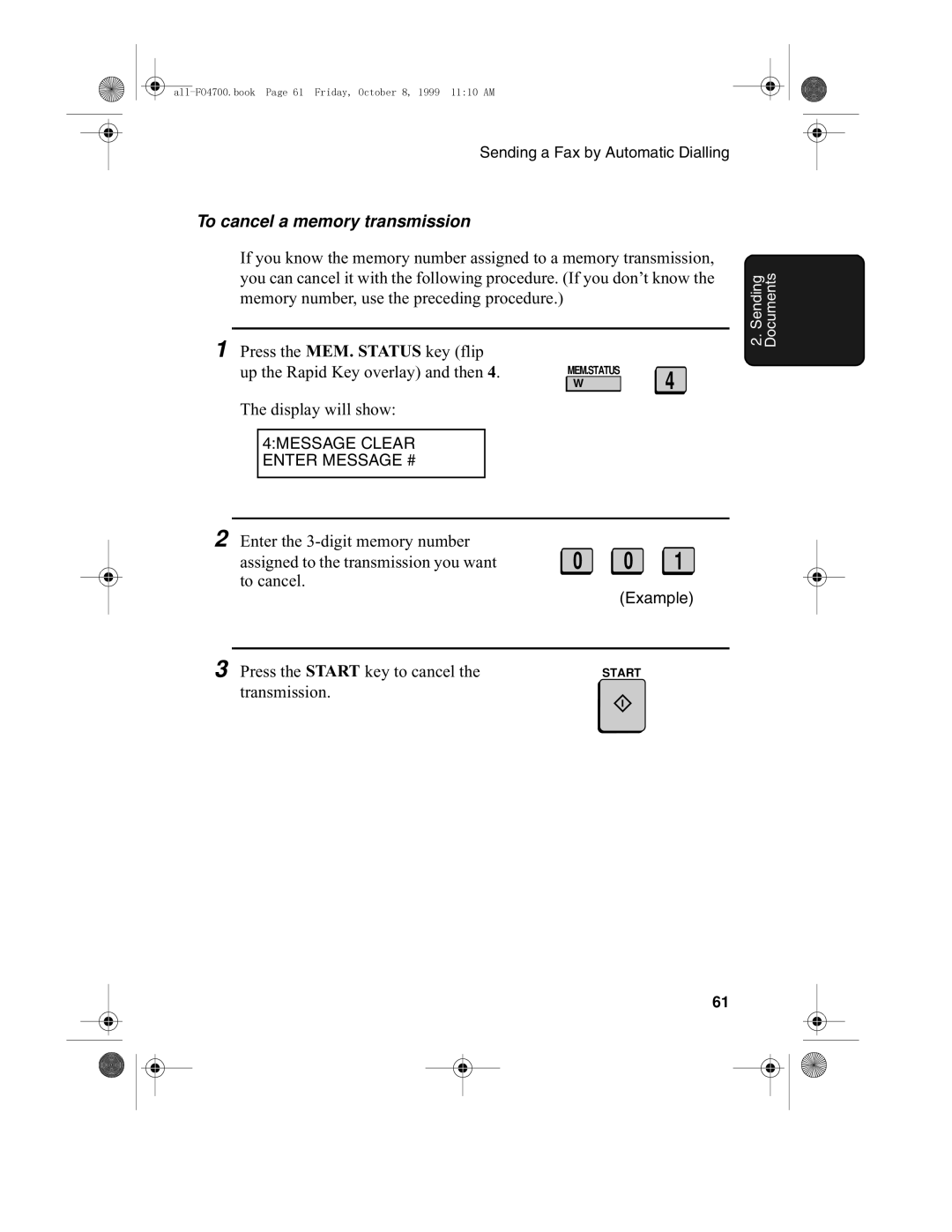 Sharp FO-5700, FO-4700 operation manual To cancel a memory transmission 