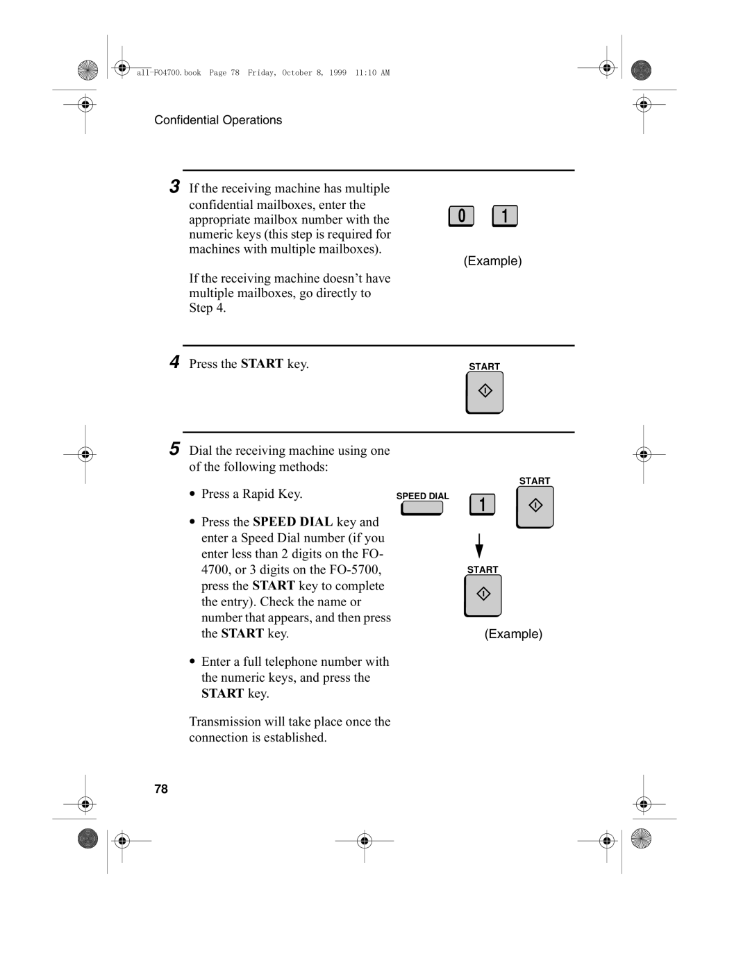 Sharp FO-4700, FO-5700 operation manual Press a Rapid Key 