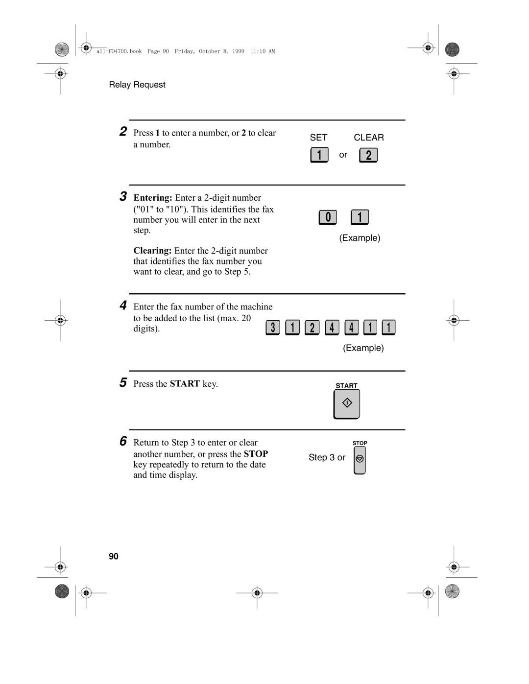 Sharp FO-4700, FO-5700 operation manual Press 1 to enter a number, or 2 to clear 