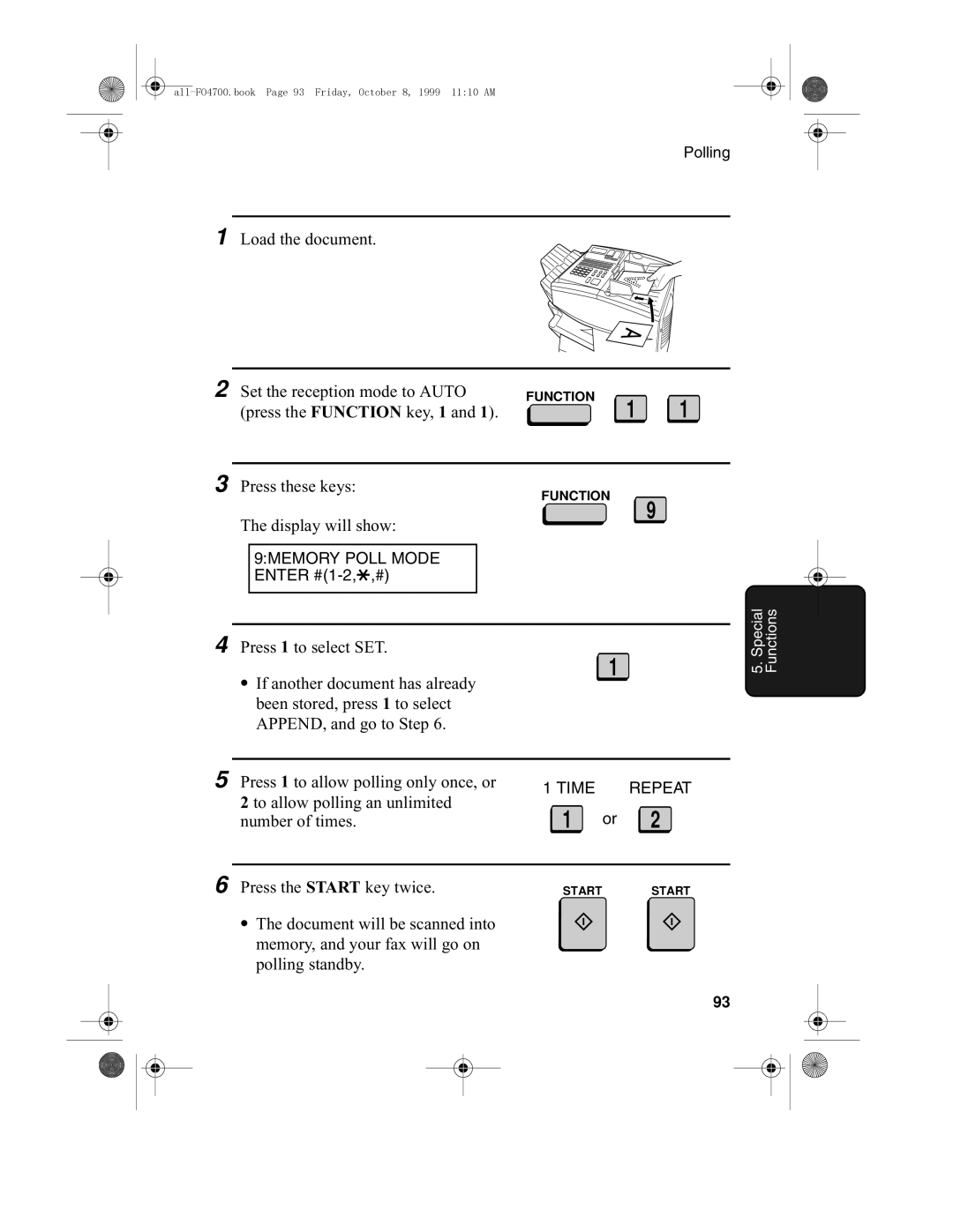 Sharp FO-5700, FO-4700 operation manual Load the document Set the reception mode to Auto 